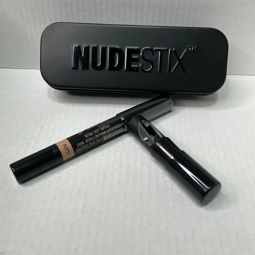 Nudestix Magnetic Matte Eye Color In Putty With Sharpener & Tin